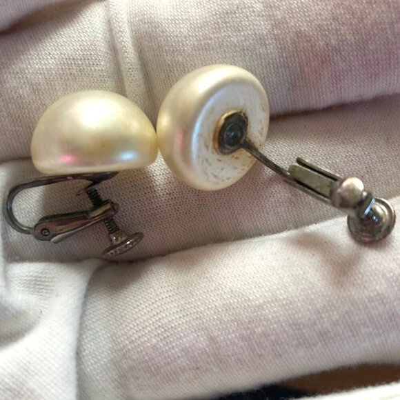 Vintage Faux Pearl Clip On Earrings Coro Richelieu Rhinestones 4 Pr Retro Preppy - Picture 12 of 16